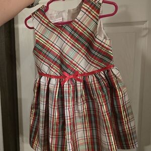 Bonnie Jean Red and Green Asymmetrical Sundress